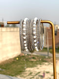 Metallic Pearls Bangles Silver2